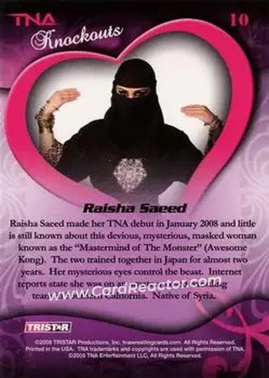 2009 TriStar TNA Knockouts #10 - Raisha Saeed - Back