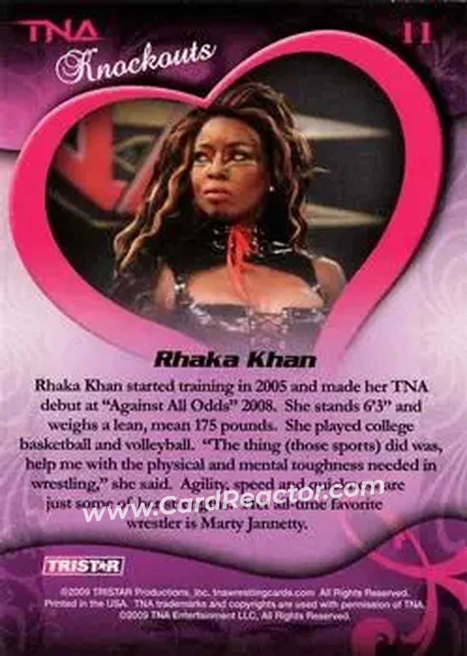 2009 TriStar TNA Knockouts #11 - Rhaka Khan - Back
