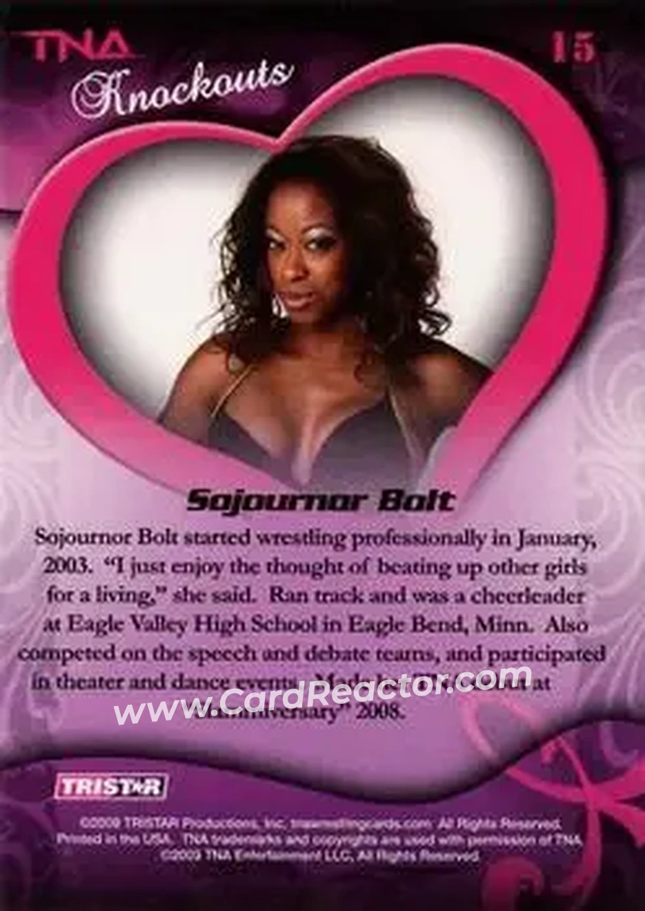 2009 TriStar TNA Knockouts #15 - Sojournor Bolt - Back