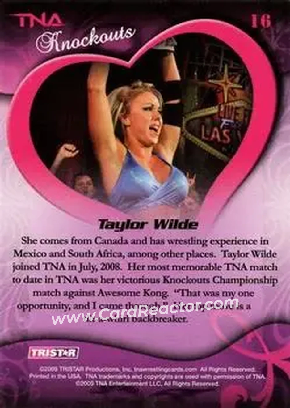 2009 TriStar TNA Knockouts #16 - Taylor Wilde - Back
