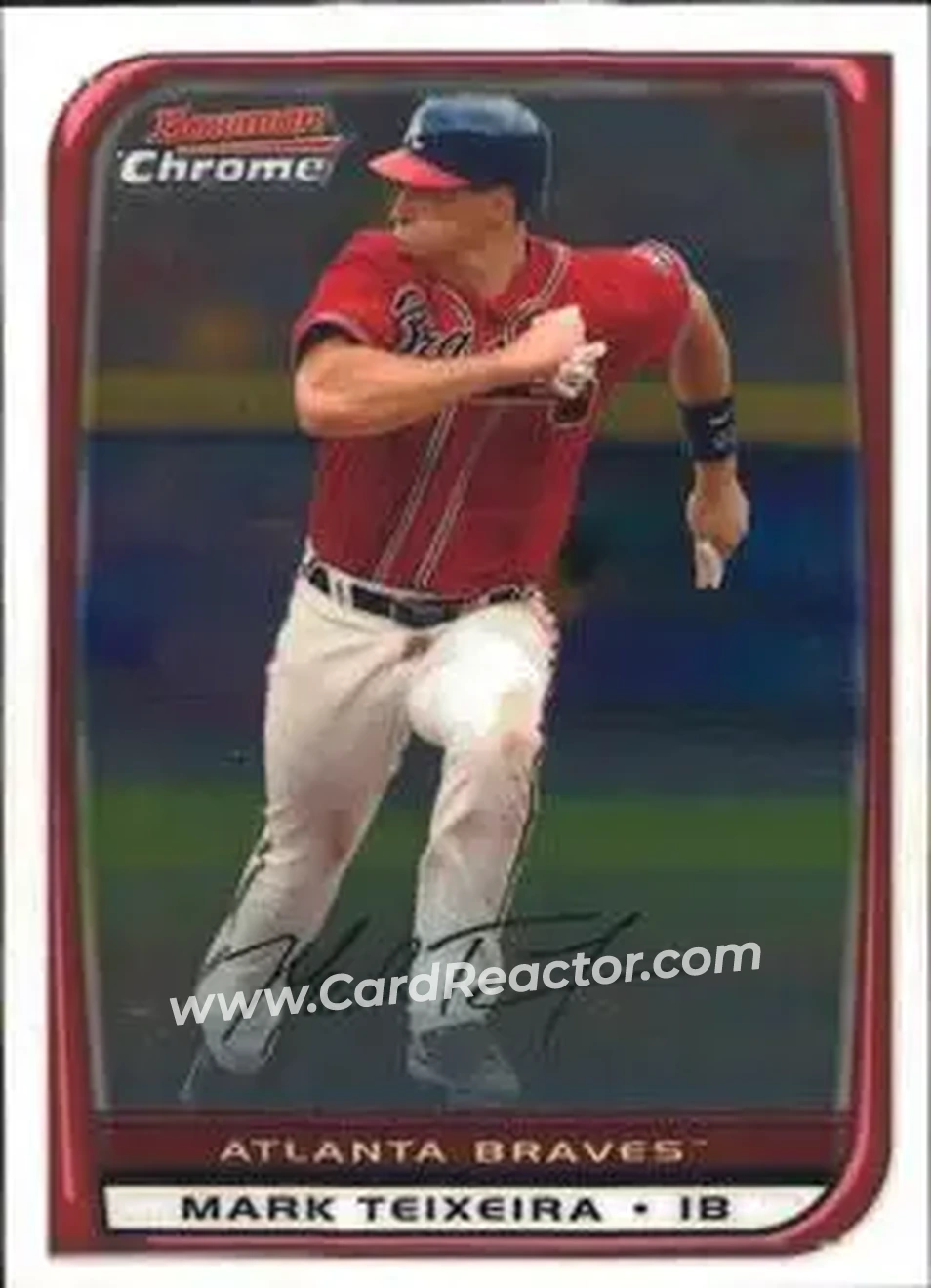 2008 Bowman Chrome #4 - Mark Teixeira - Atlanta Braves - Front