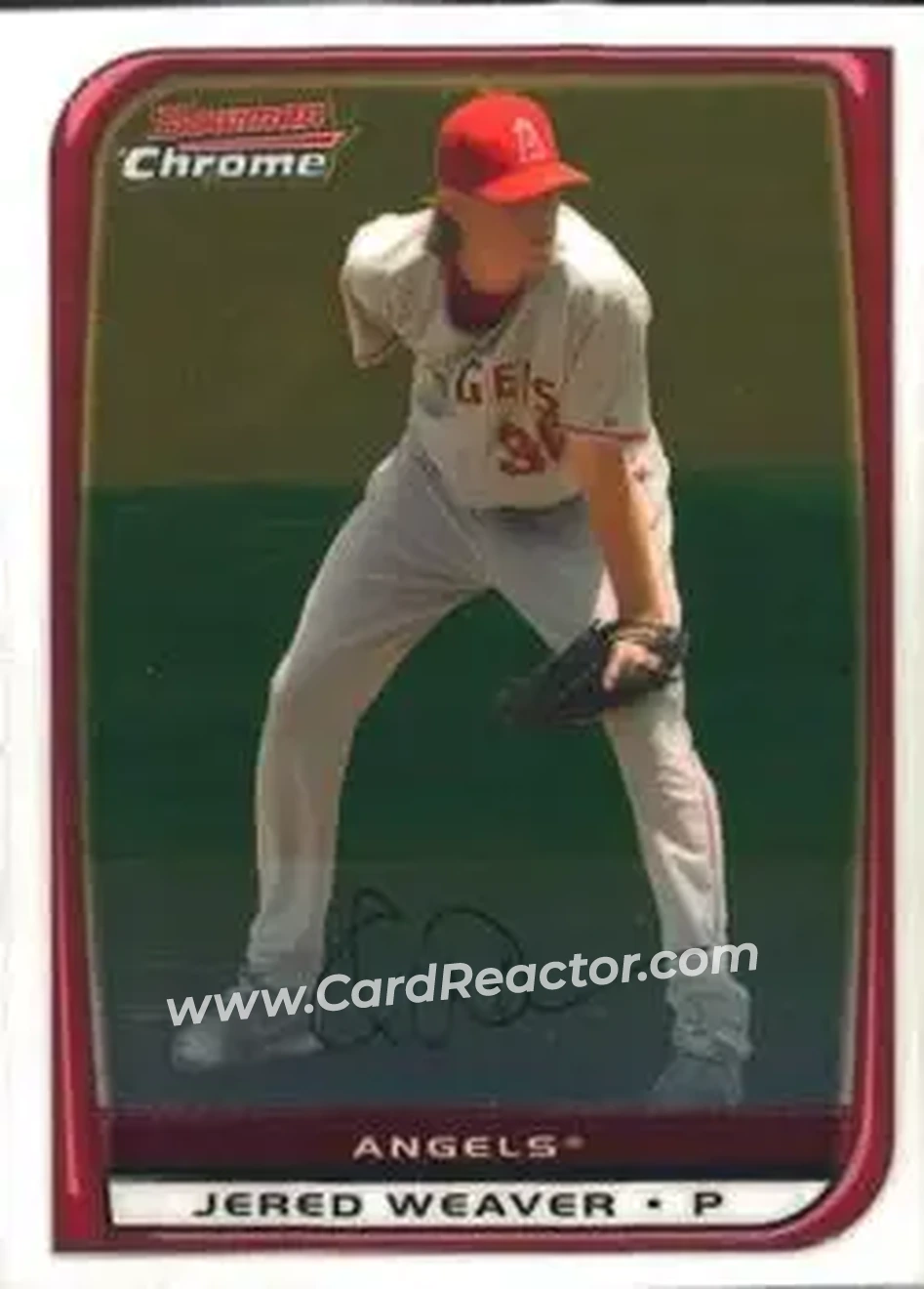 2008 Bowman Chrome #7 - Jered Weaver - Los Angeles Angels - Front