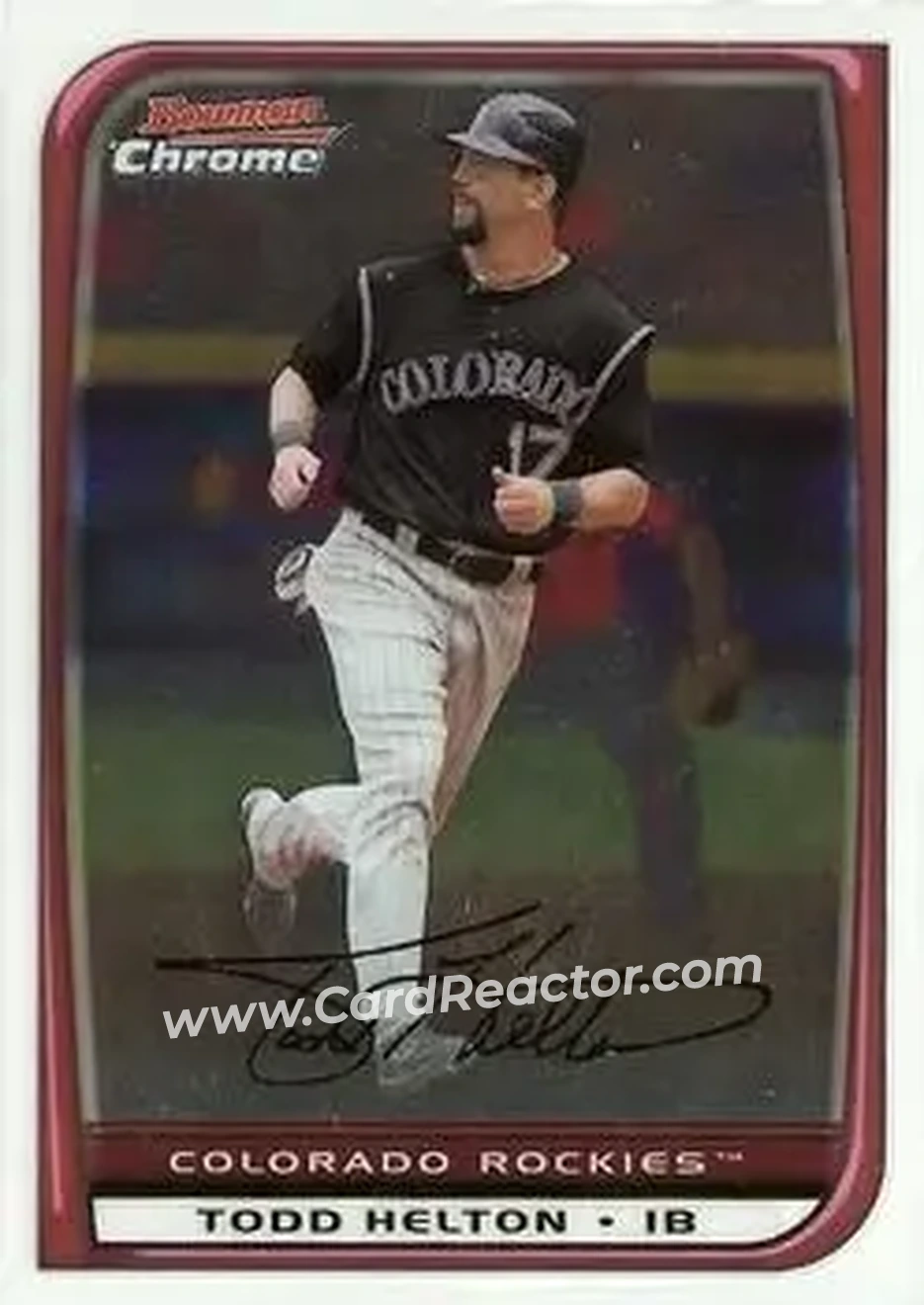 2008 Bowman Chrome #8 - Todd Helton - Colorado Rockies - Front 2008 Bowman Chrome #8 - Todd Helton - Colorado Rockies - Front