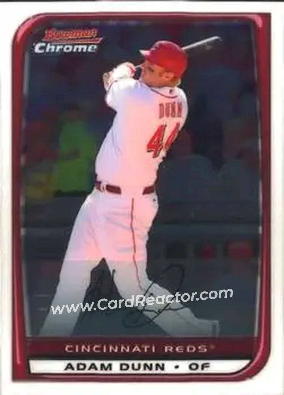 2008 Bowman Chrome #25 - Adam Dunn - Cincinnati Reds - Front
