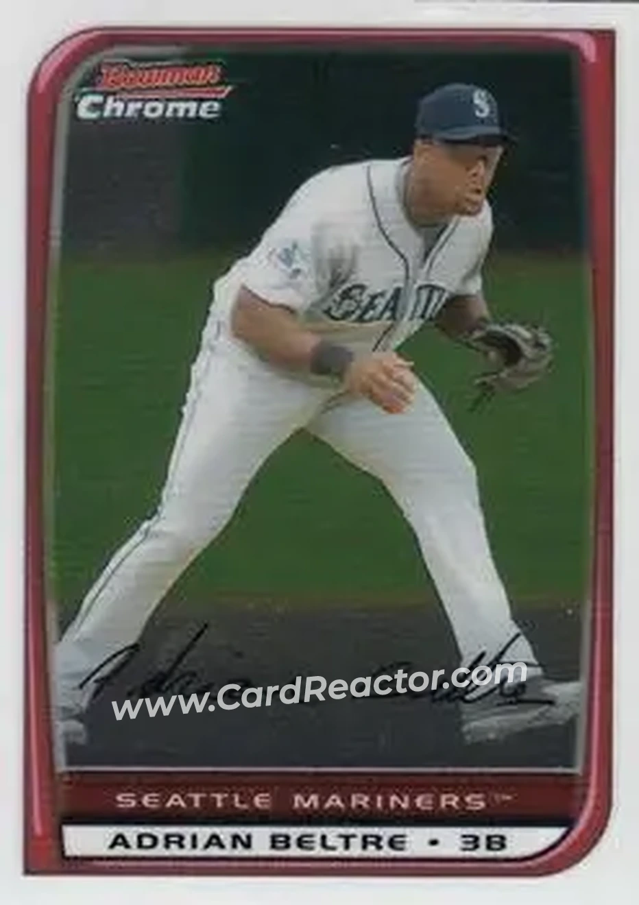 2008 Bowman Chrome #27 - Adrian Beltré - Seattle Mariners - Front 2008 Bowman Chrome #27 - Adrian Beltré - Seattle Mariners - Front