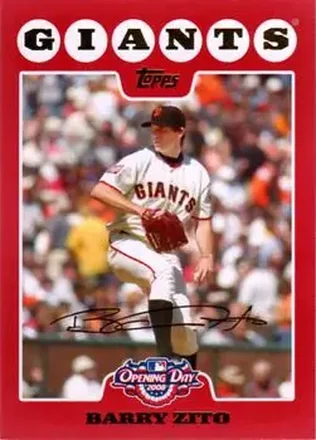 2008 Topps Opening Day #2 - Barry Zito - San Francisco Giants