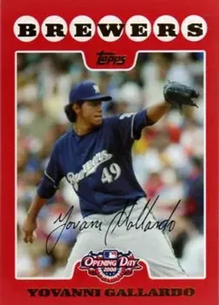 2008 Topps Opening Day #17 - Yovani Gallardo - Milwaukee Brewers