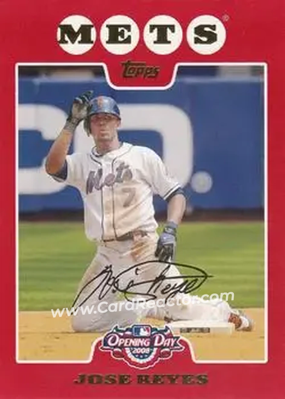 2008 Topps Opening Day #30 - Jose Reyes - New York Mets - Front 2008 Topps Opening Day #30 - Jose Reyes - New York Mets - Front