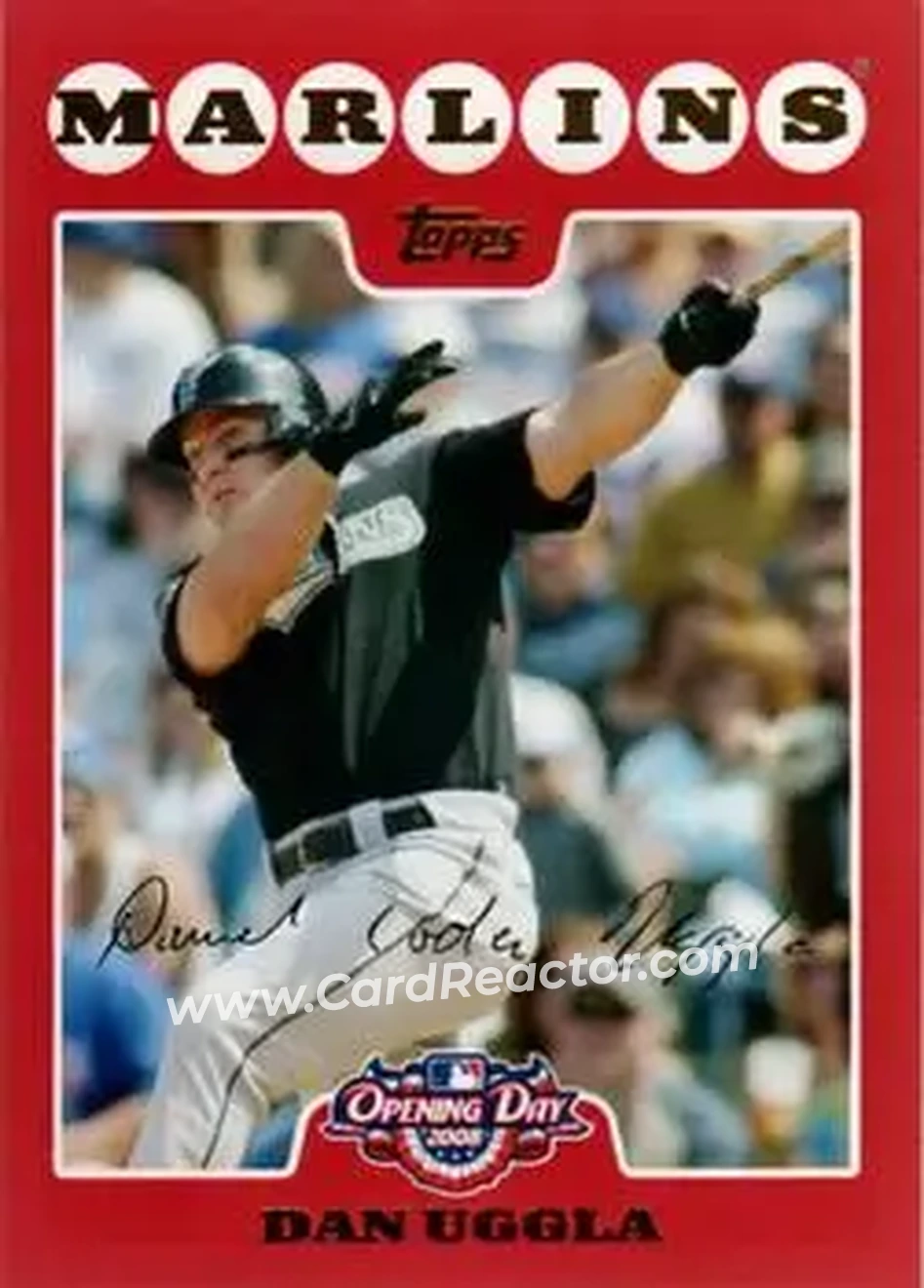 2008 Topps Opening Day #33 - Dan Uggla - Florida Marlins - Front 2008 Topps Opening Day #33 - Dan Uggla - Florida Marlins - Front