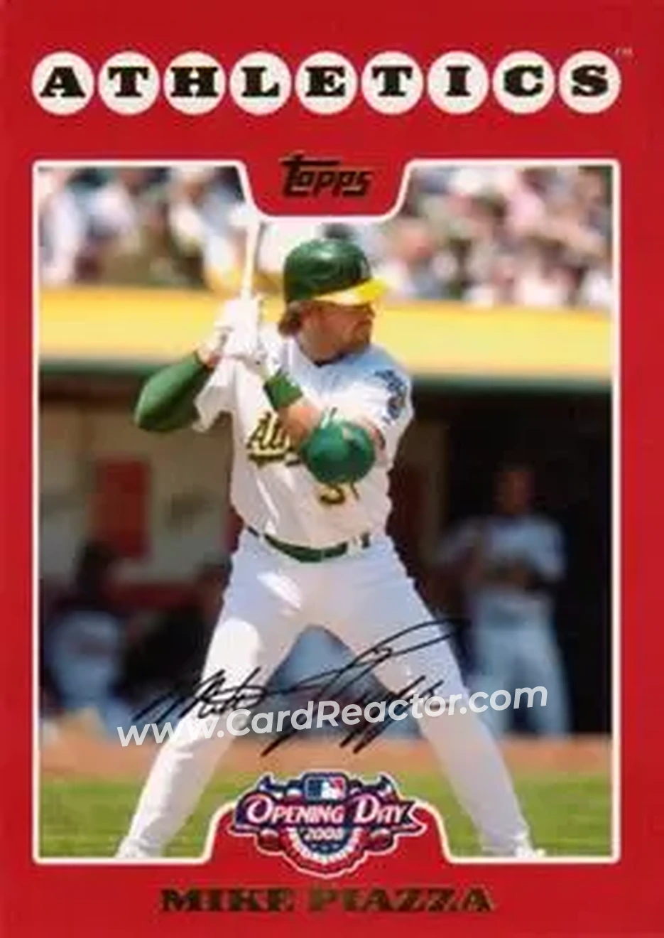 2008 Topps Opening Day #34 - Mike Piazza - Oakland Athletics - Front