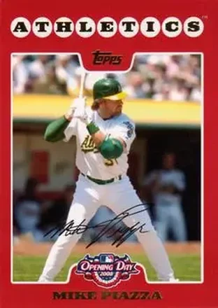 2008 Topps Opening Day #34 - Mike Piazza - Oakland Athletics