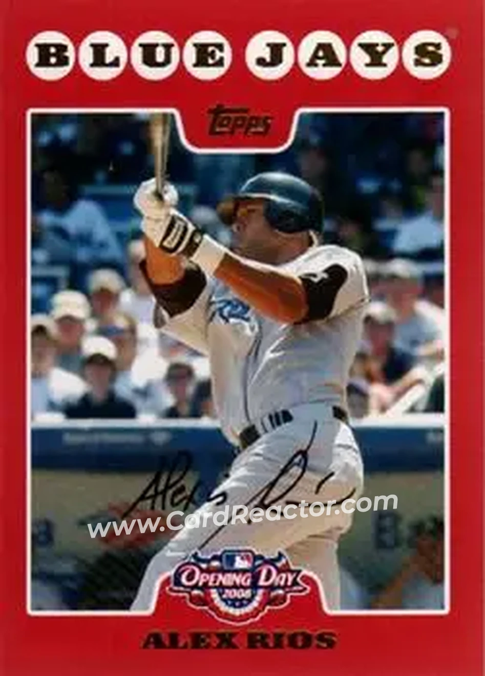 2008 Topps Opening Day #37 - Alex Rios - Toronto Blue Jays - Front