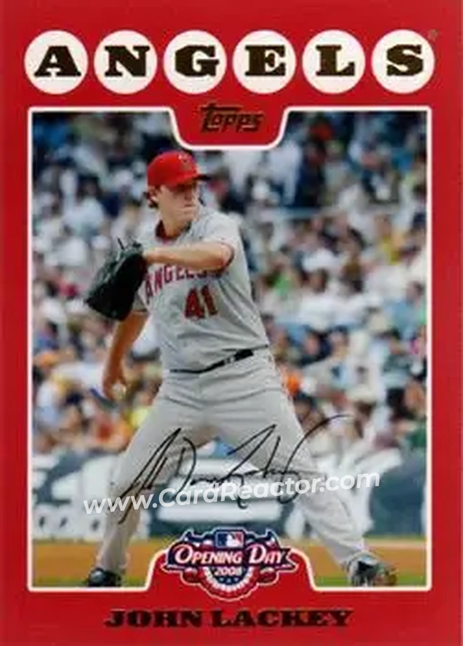 2008 Topps Opening Day #45 - John Lackey - Los Angeles Angels - Front 2008 Topps Opening Day #45 - John Lackey - Los Angeles Angels - Front