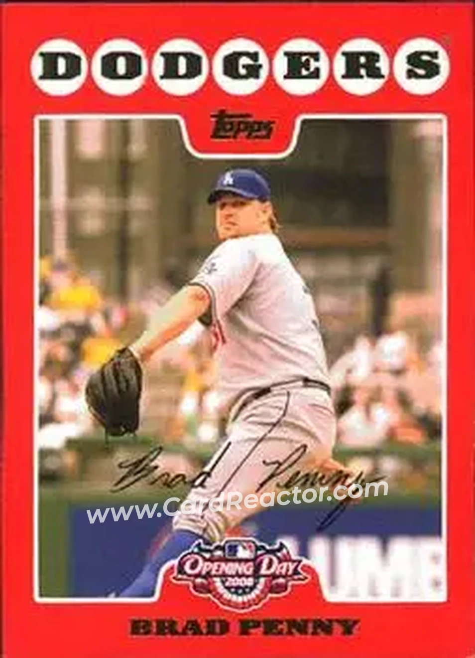2008 Topps Opening Day #59 - Brad Penny - Los Angeles Dodgers - Front 2008 Topps Opening Day #59 - Brad Penny - Los Angeles Dodgers - Front