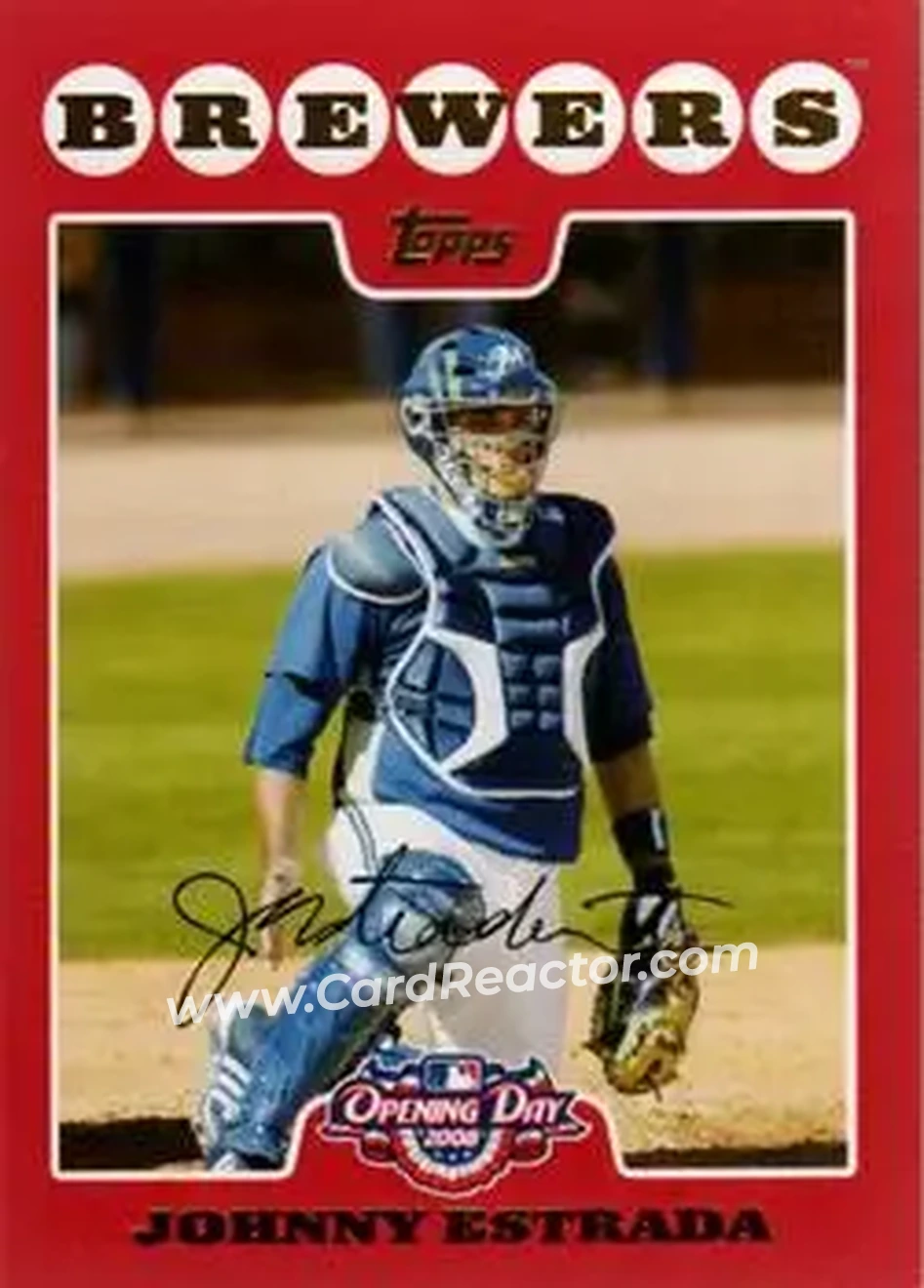 2008 Topps Opening Day #61 - Johnny Estrada - Milwaukee Brewers - Front