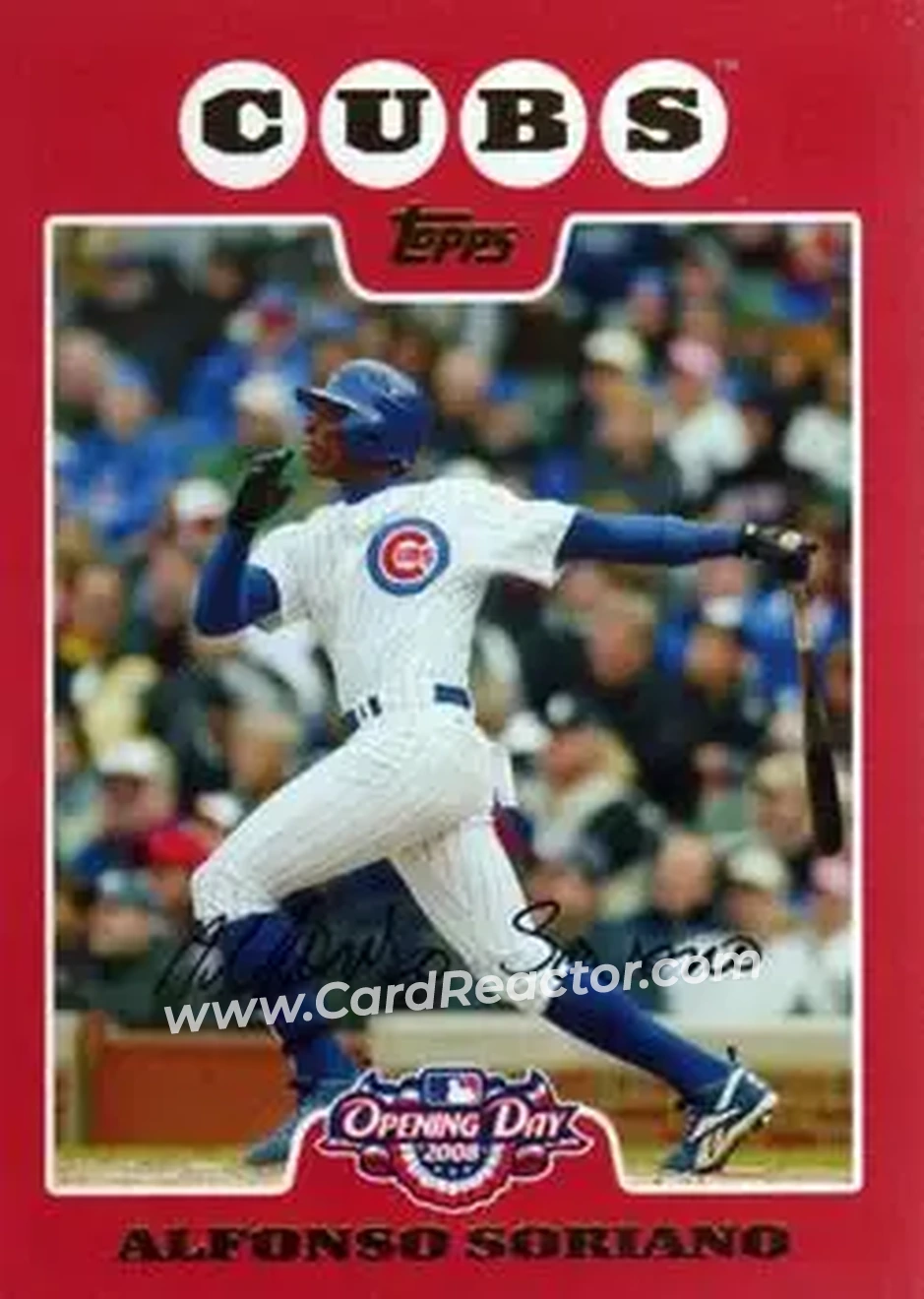 2008 Topps Opening Day #65 - Alfonso Soriano - Chicago Cubs - Front