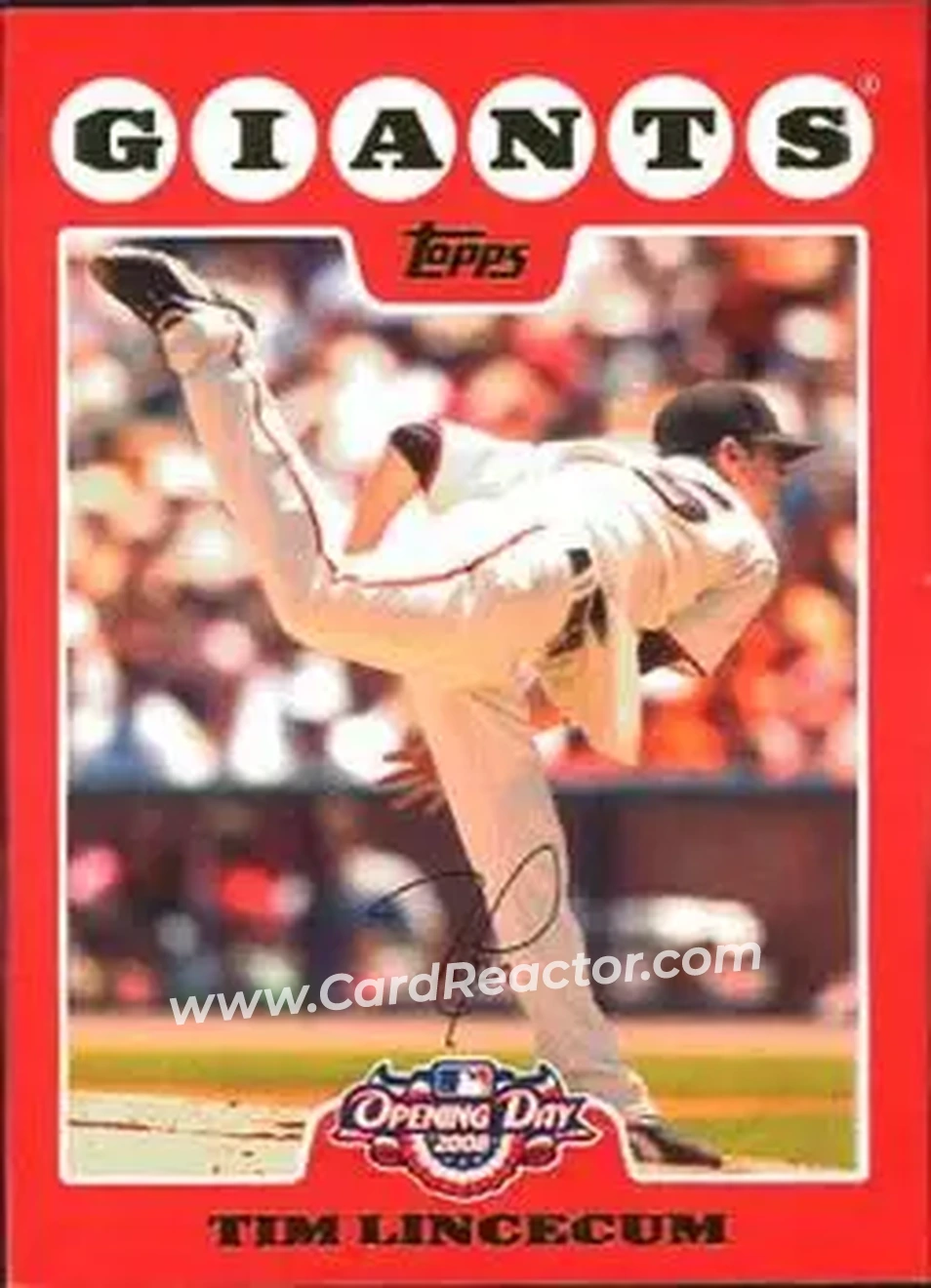 2008 Topps Opening Day #69 - Tim Lincecum - San Francisco Giants - Front