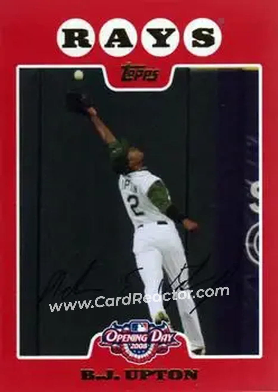 2008 Topps Opening Day #80 - B.J. Upton - Tampa Bay Rays - Front