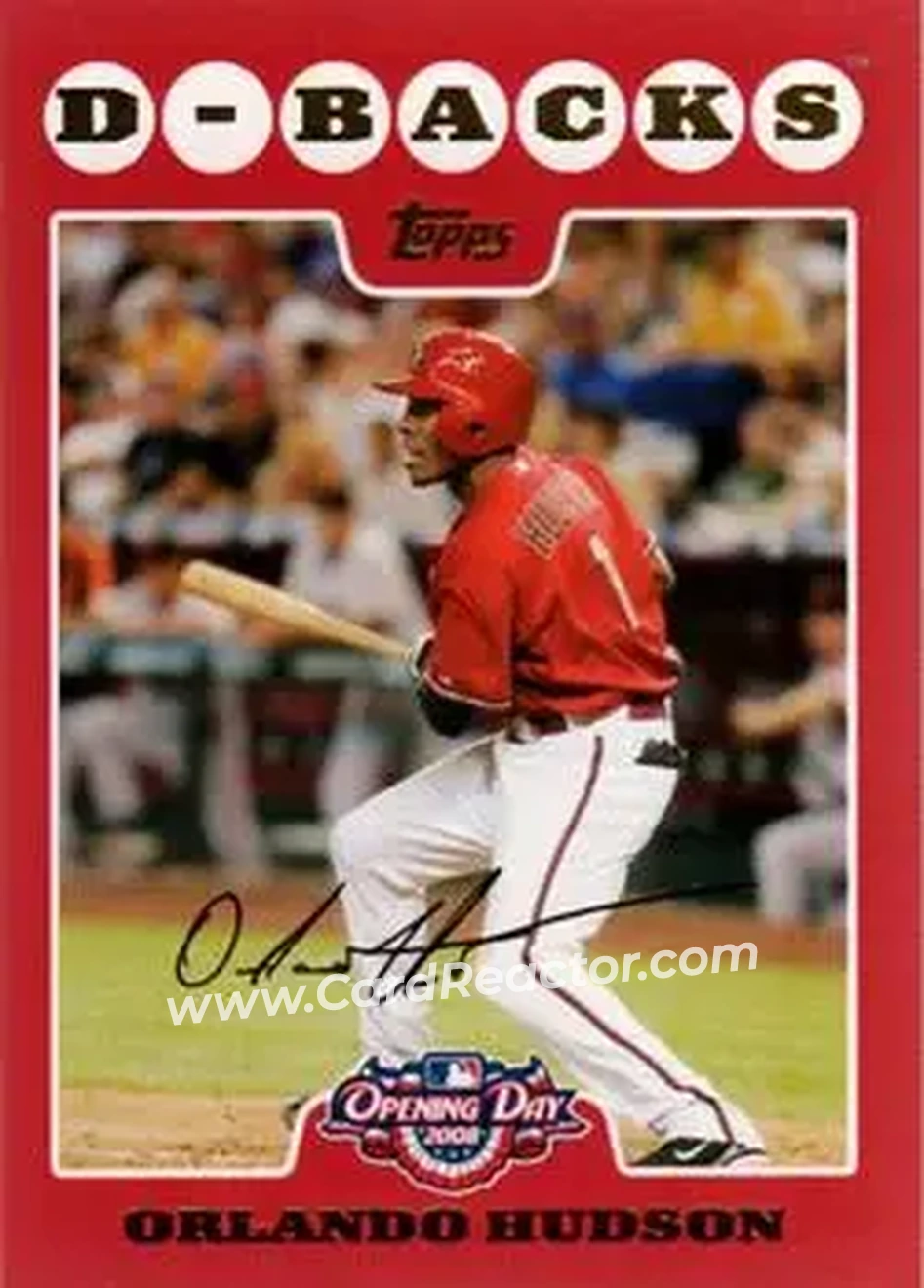 2008 Topps Opening Day #81 - Orlando Hudson - Arizona Diamondbacks - Front