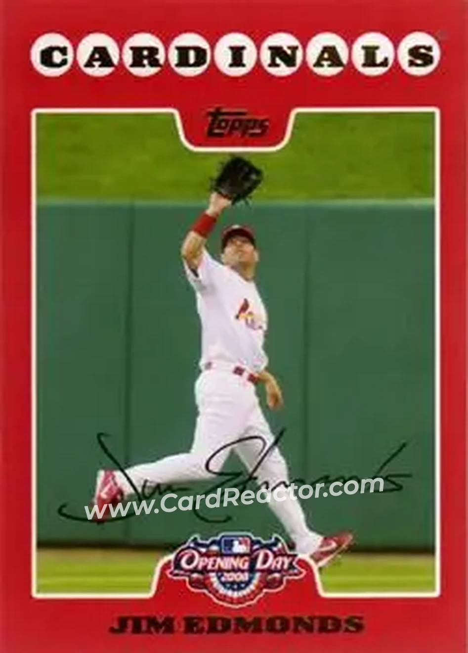 2008 Topps Opening Day #82 - Jim Edmonds - St. Louis Cardinals - Front