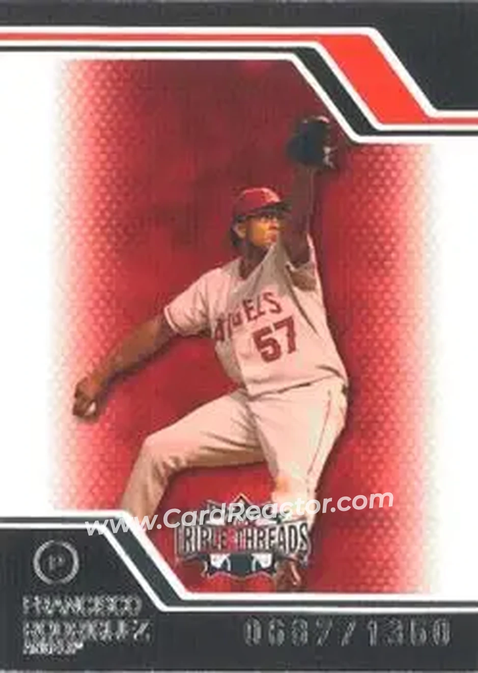 2008 Topps Triple Threads #5 - Francisco Rodriguez - Los Angeles Angels - Front 2008 Topps Triple Threads #5 - Francisco Rodriguez - Los Angeles Angels - Front