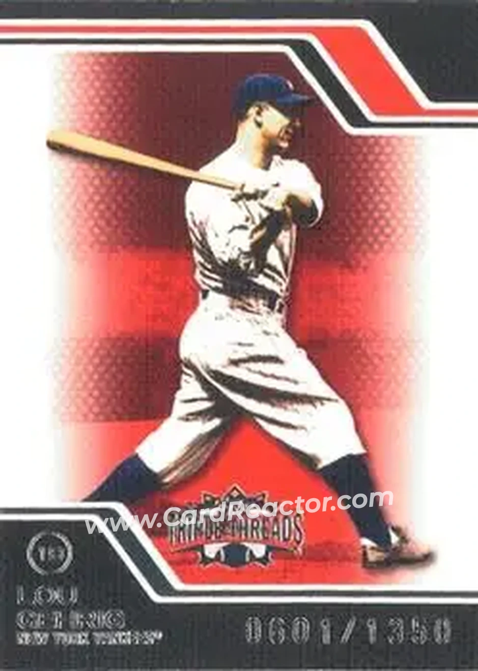 2008 Topps Triple Threads #9 - Lou Gehrig - New York Yankees - Front