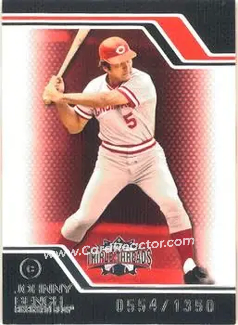 2008 Topps Triple Threads #15 - Johnny Bench - Cincinnati Reds - Front