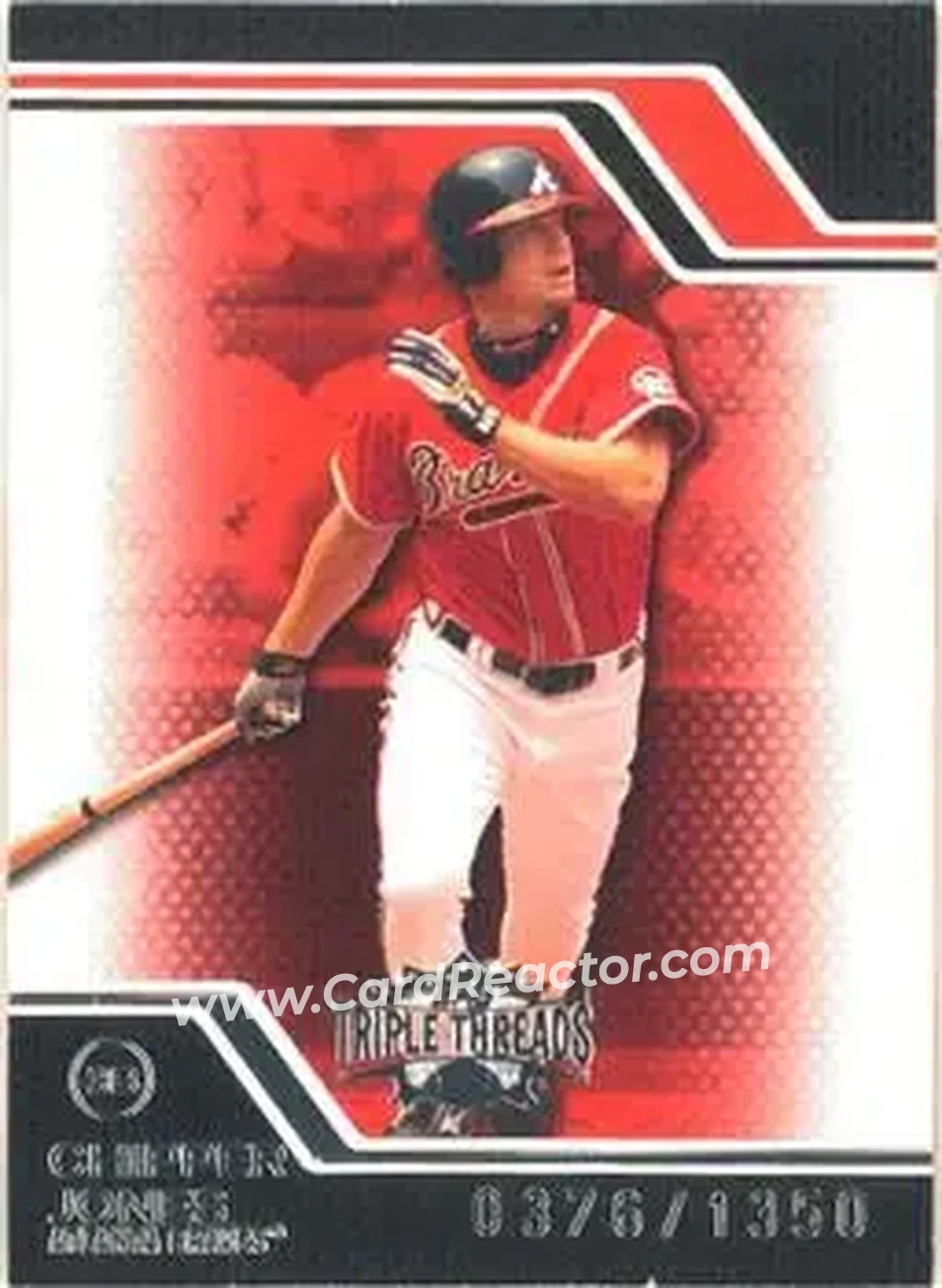 2008 Topps Triple Threads #34 - Chipper Jones - Atlanta Braves - Front 2008 Topps Triple Threads #34 - Chipper Jones - Atlanta Braves - Front