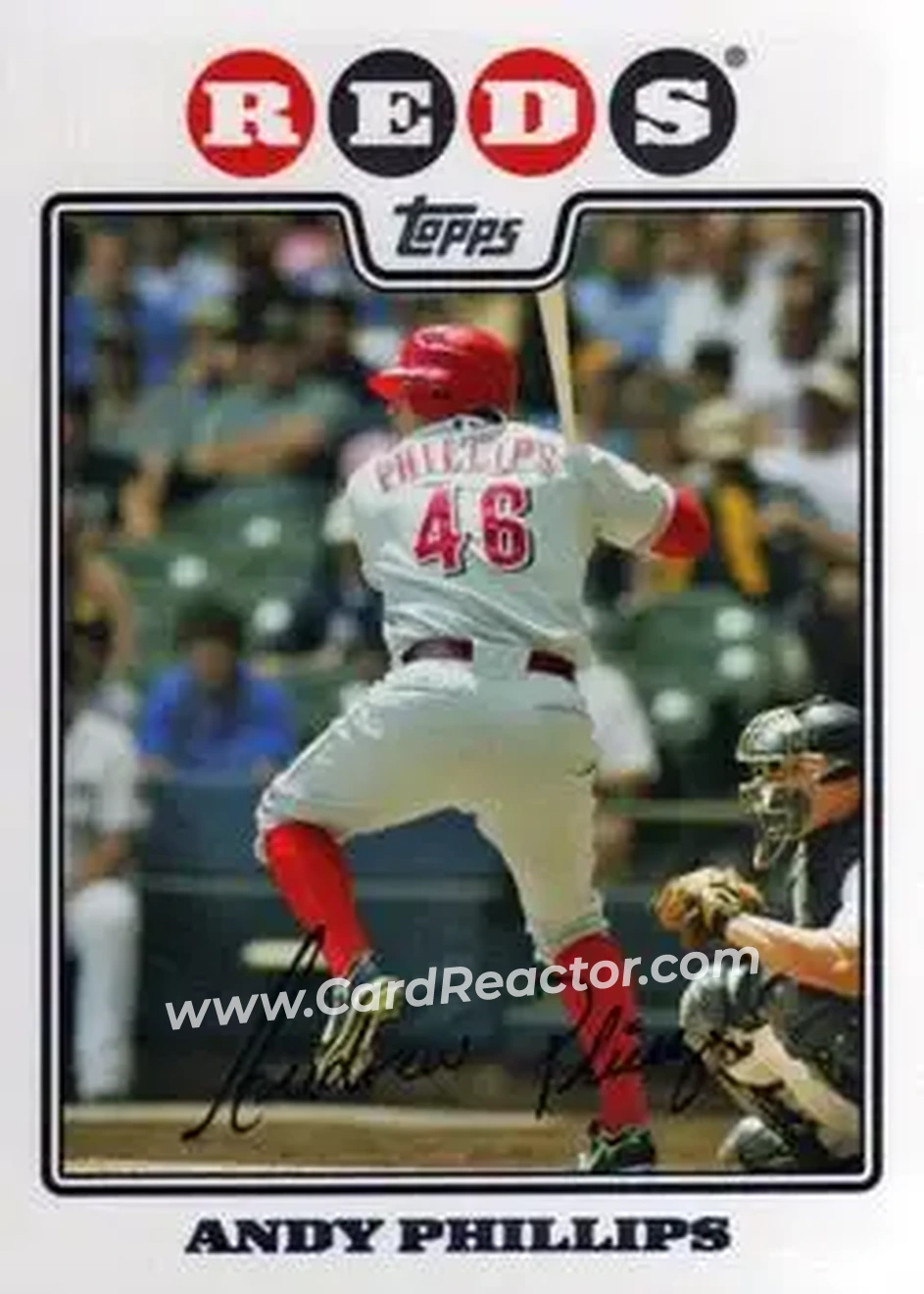 2008 Topps Updates & Highlights #UH18 - Andy Phillips - Cincinnati Reds - Front 2008 Topps Updates & Highlights #UH18 - Andy Phillips - Cincinnati Reds - Front
