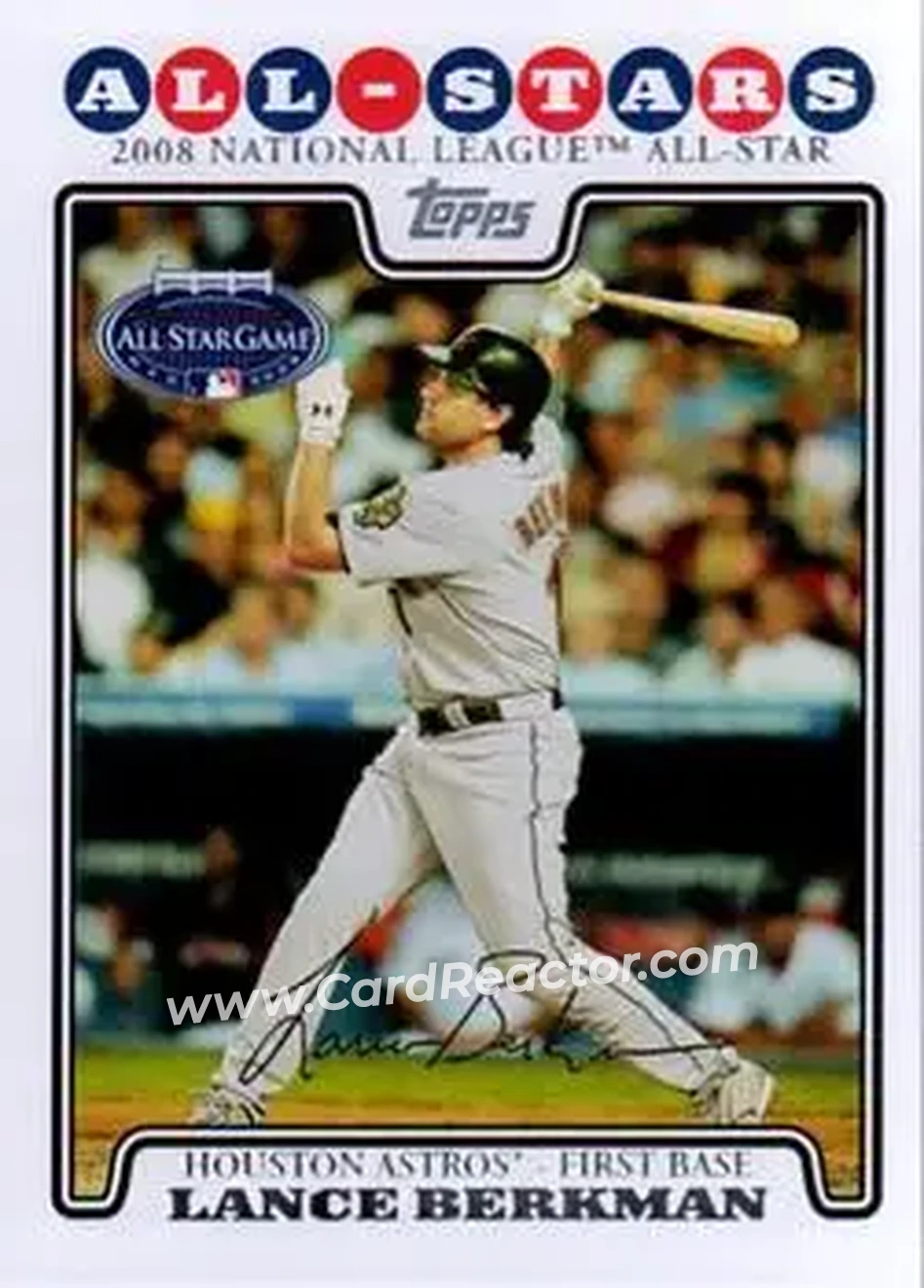 2008 Topps Updates & Highlights #UH25 - Lance Berkman - Houston Astros - Front 2008 Topps Updates & Highlights #UH25 - Lance Berkman - Houston Astros - Front