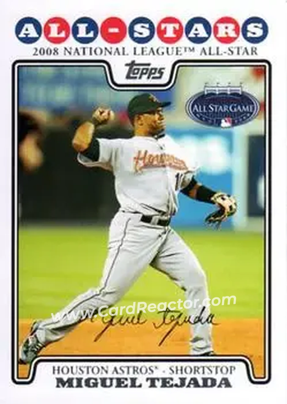 2008 Topps Updates & Highlights #UH28 - Miguel Tejada - Houston Astros - Front 2008 Topps Updates & Highlights #UH28 - Miguel Tejada - Houston Astros - Front