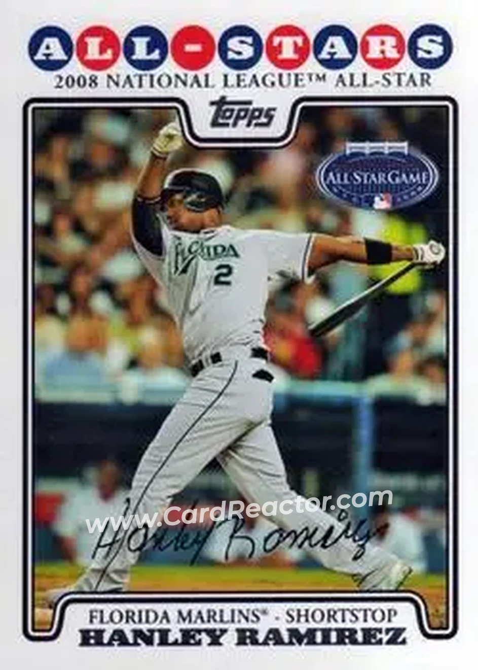 2008 Topps Updates & Highlights #UH35 - Hanley Ramirez - Florida Marlins - Front 2008 Topps Updates & Highlights #UH35 - Hanley Ramirez - Florida Marlins - Front
