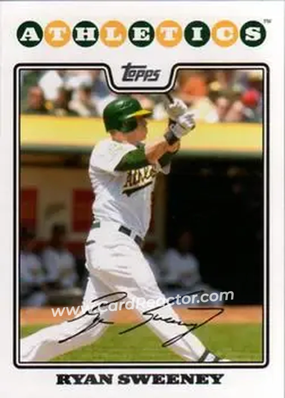 2008 Topps Updates & Highlights #UH44 - Ryan Sweeney - Oakland Athletics - Front 2008 Topps Updates & Highlights #UH44 - Ryan Sweeney - Oakland Athletics - Front
