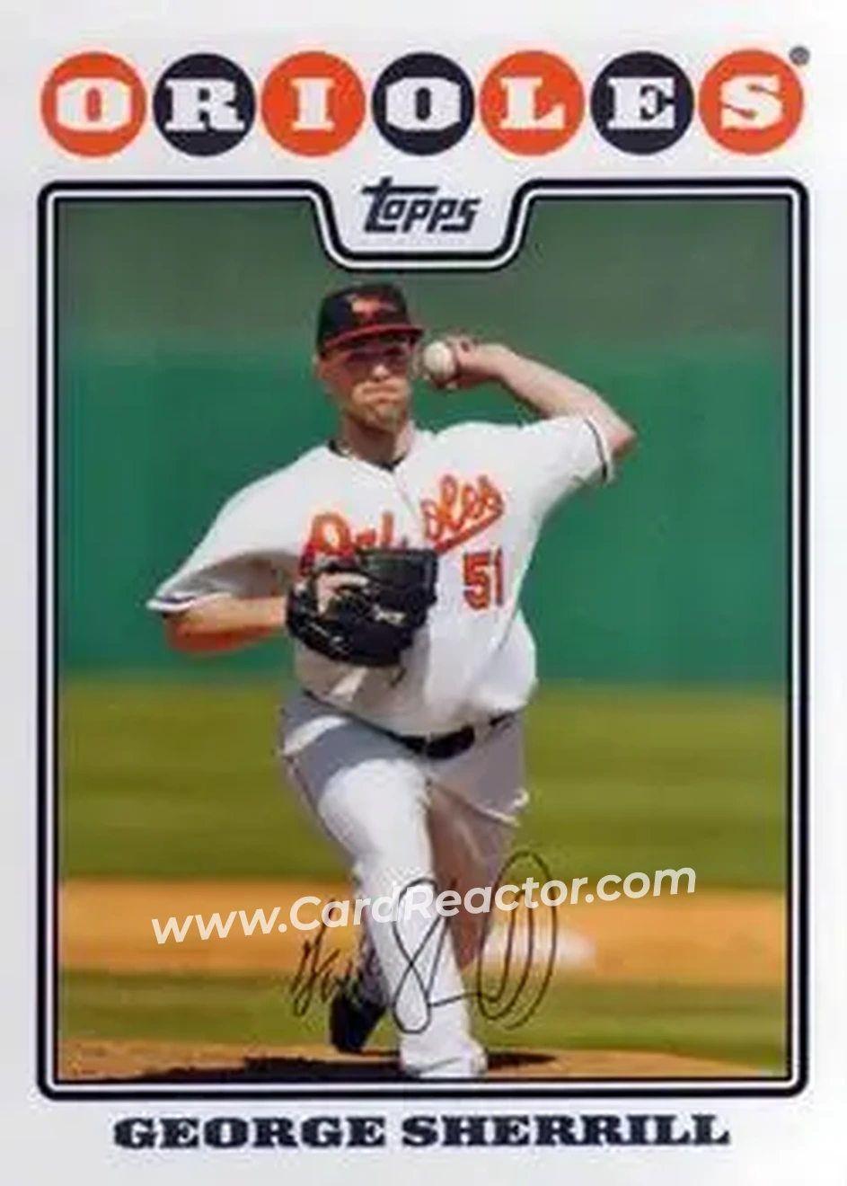 2008 Topps Updates & Highlights #UH70 - George Sherrill - Baltimore Orioles - Front