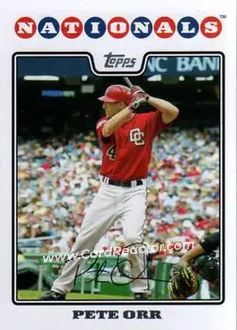 2008 Topps Updates & Highlights #UH72 - Pete Orr - Washington Nationals - Front