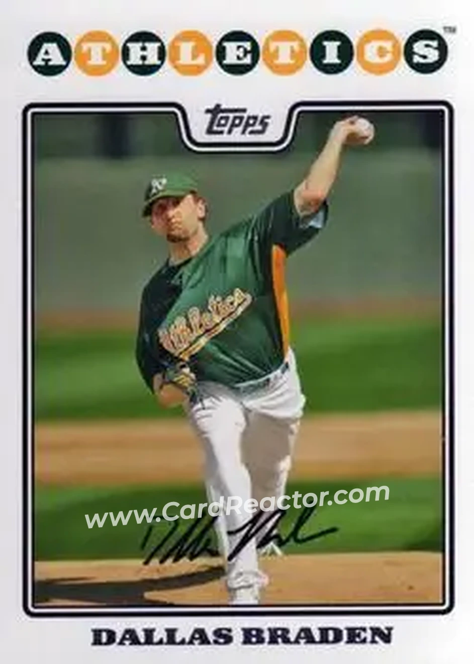 2008 Topps Updates & Highlights #UH78 - Dallas Braden - Oakland Athletics - Front