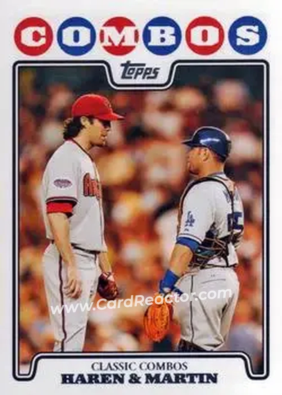 2008 Topps Updates & Highlights #UH88 - Dan Haren - Russell Martin CC - Arizona Diamondbacks - Los Angeles Dodgers - Front
