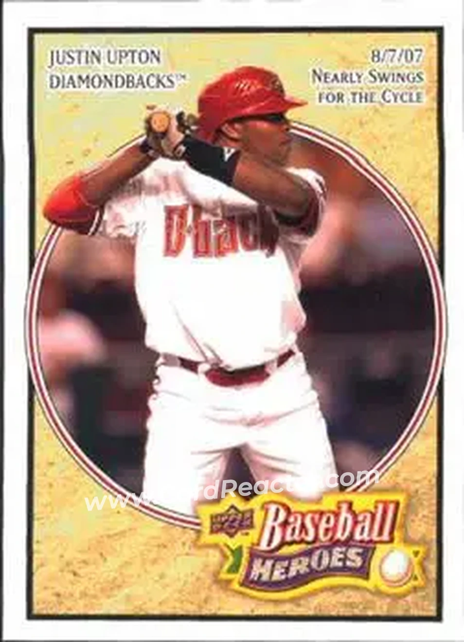 2008 Upper Deck Baseball Heroes #4 - Justin Upton - Arizona Diamondbacks - Front 2008 Upper Deck Baseball Heroes #4 - Justin Upton - Arizona Diamondbacks - Front