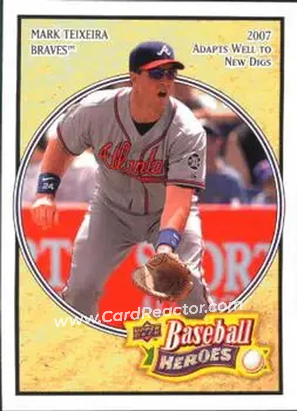 2008 Upper Deck Baseball Heroes #9 - Mark Teixeira - Atlanta Braves - Front