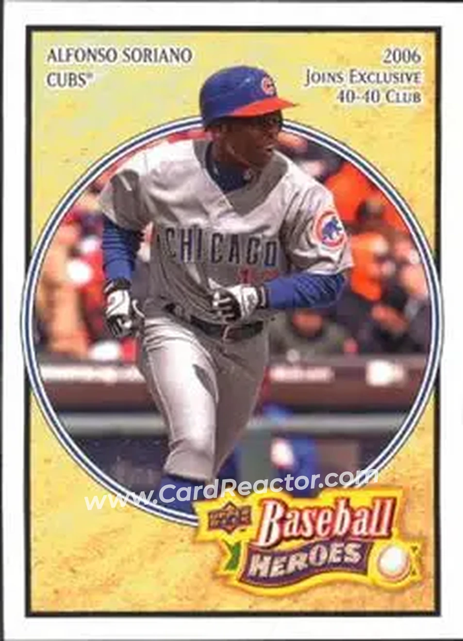 2008 Upper Deck Baseball Heroes #36 - Alfonso Soriano - Chicago Cubs - Front