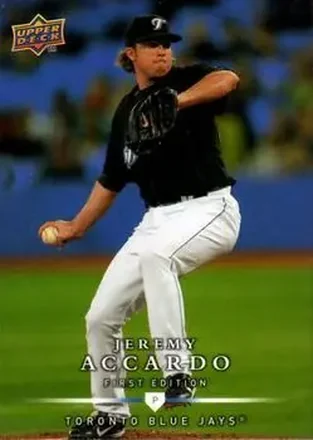 2008 Upper Deck First Edition #29 - Jeremy Accardo - Toronto Blue Jays