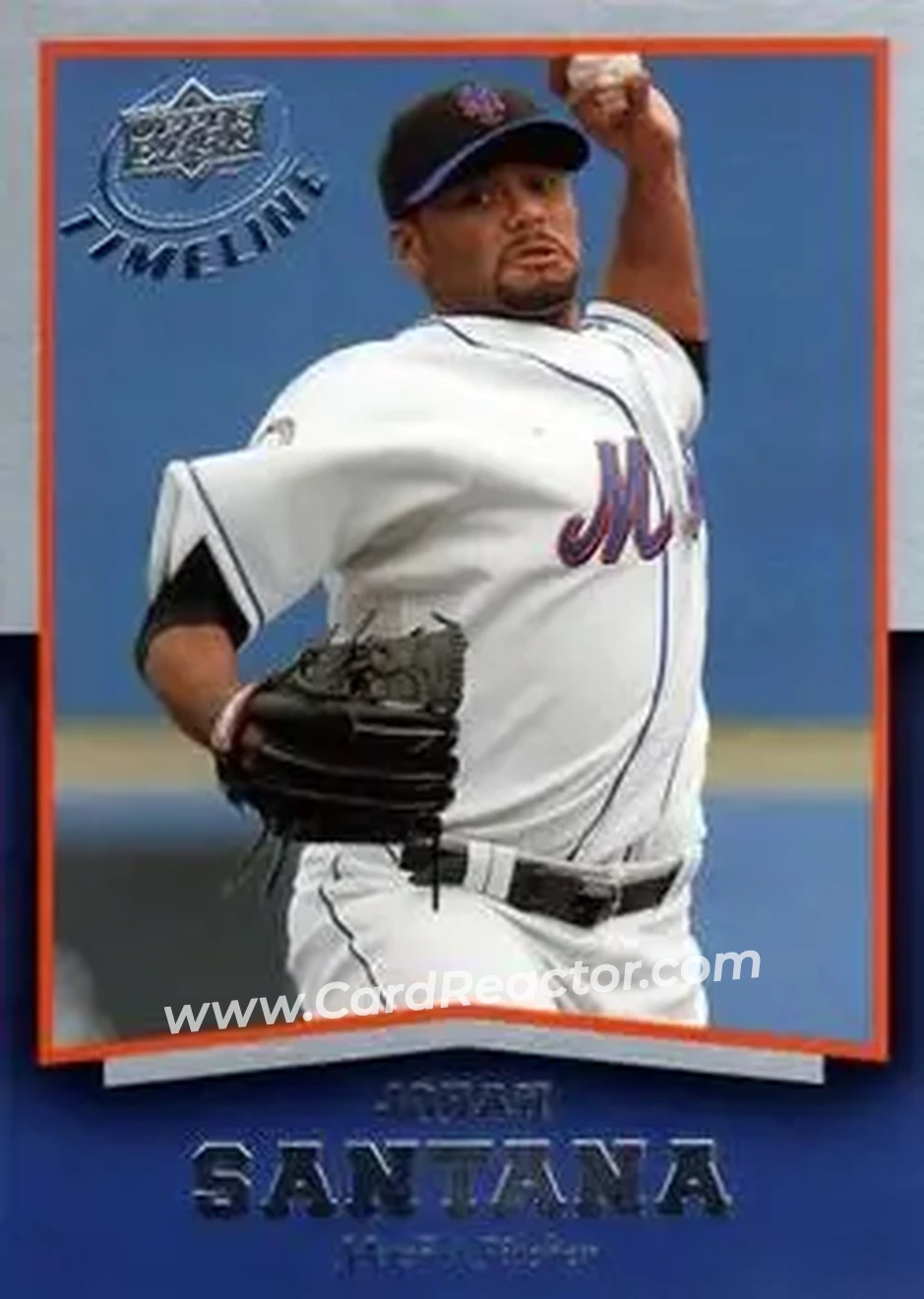 2008 Upper Deck Timeline #5 - Johan Santana - New York Mets - Front 2008 Upper Deck Timeline #5 - Johan Santana - New York Mets - Front