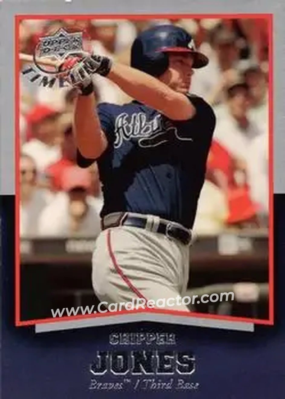 2008 Upper Deck Timeline #8 - Chipper Jones - Atlanta Braves - Front