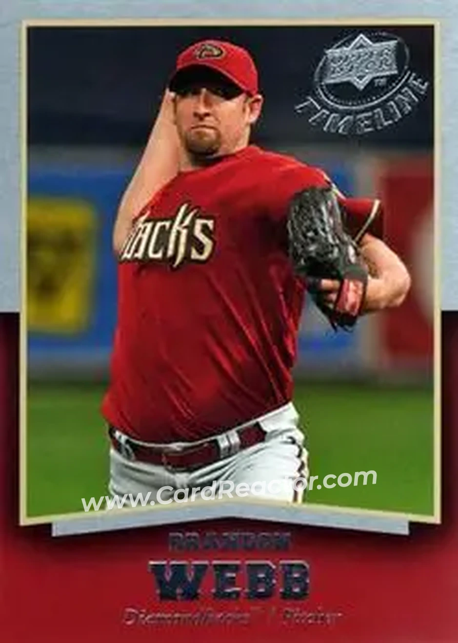 2008 Upper Deck Timeline #25 - Brandon Webb - Arizona Diamondbacks - Front