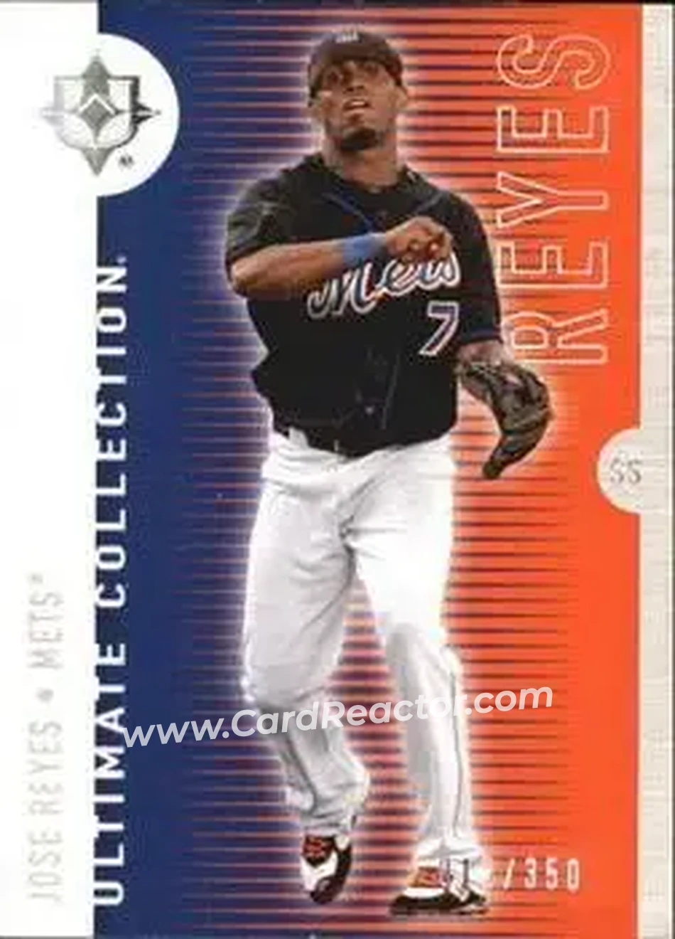 2008 Upper Deck Ultimate Collection #1 - Jose Reyes - New York Mets - Front 2008 Upper Deck Ultimate Collection #1 - Jose Reyes - New York Mets - Front