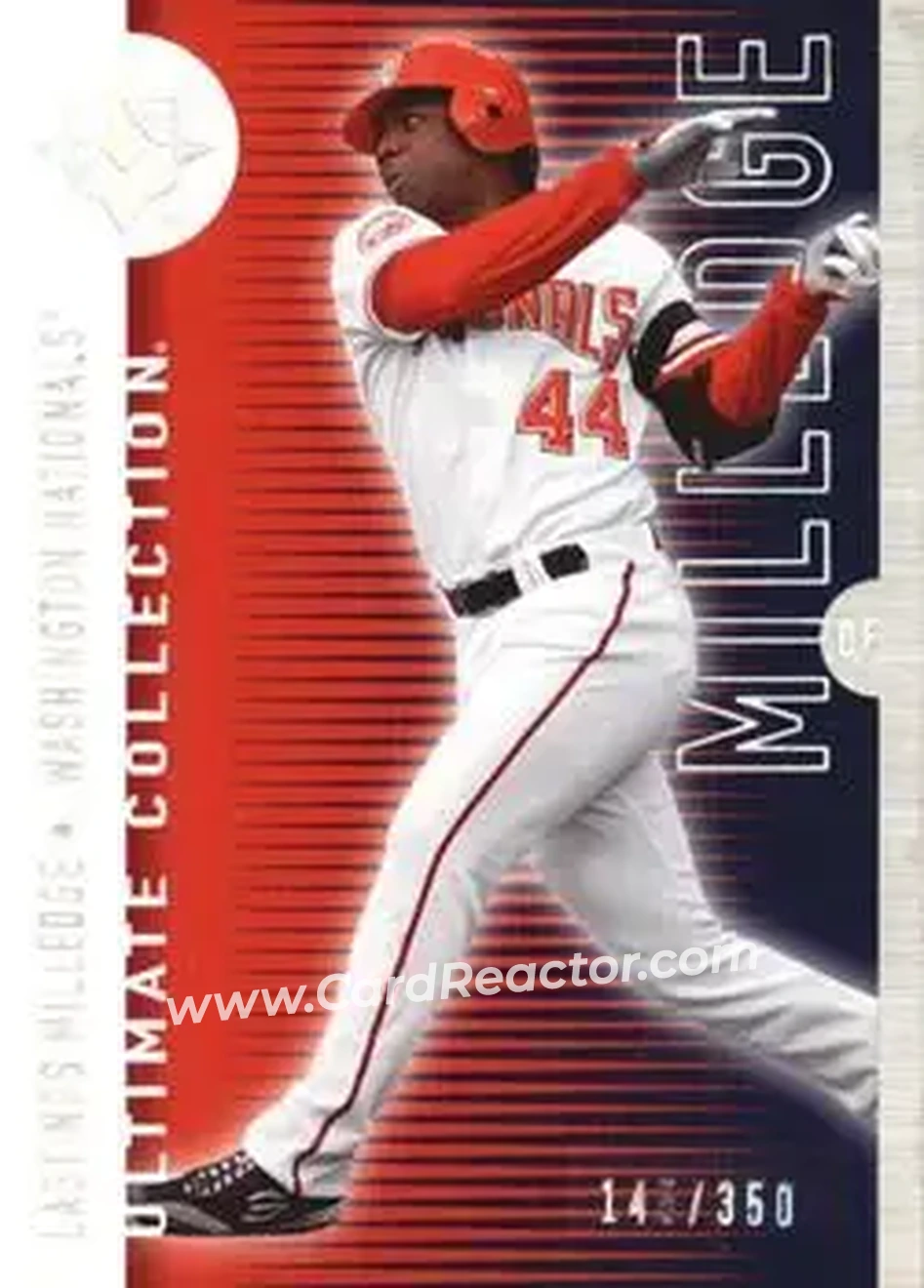 2008 Upper Deck Ultimate Collection #16 - Lastings Milledge - Washington Nationals - Front 2008 Upper Deck Ultimate Collection #16 - Lastings Milledge - Washington Nationals - Front