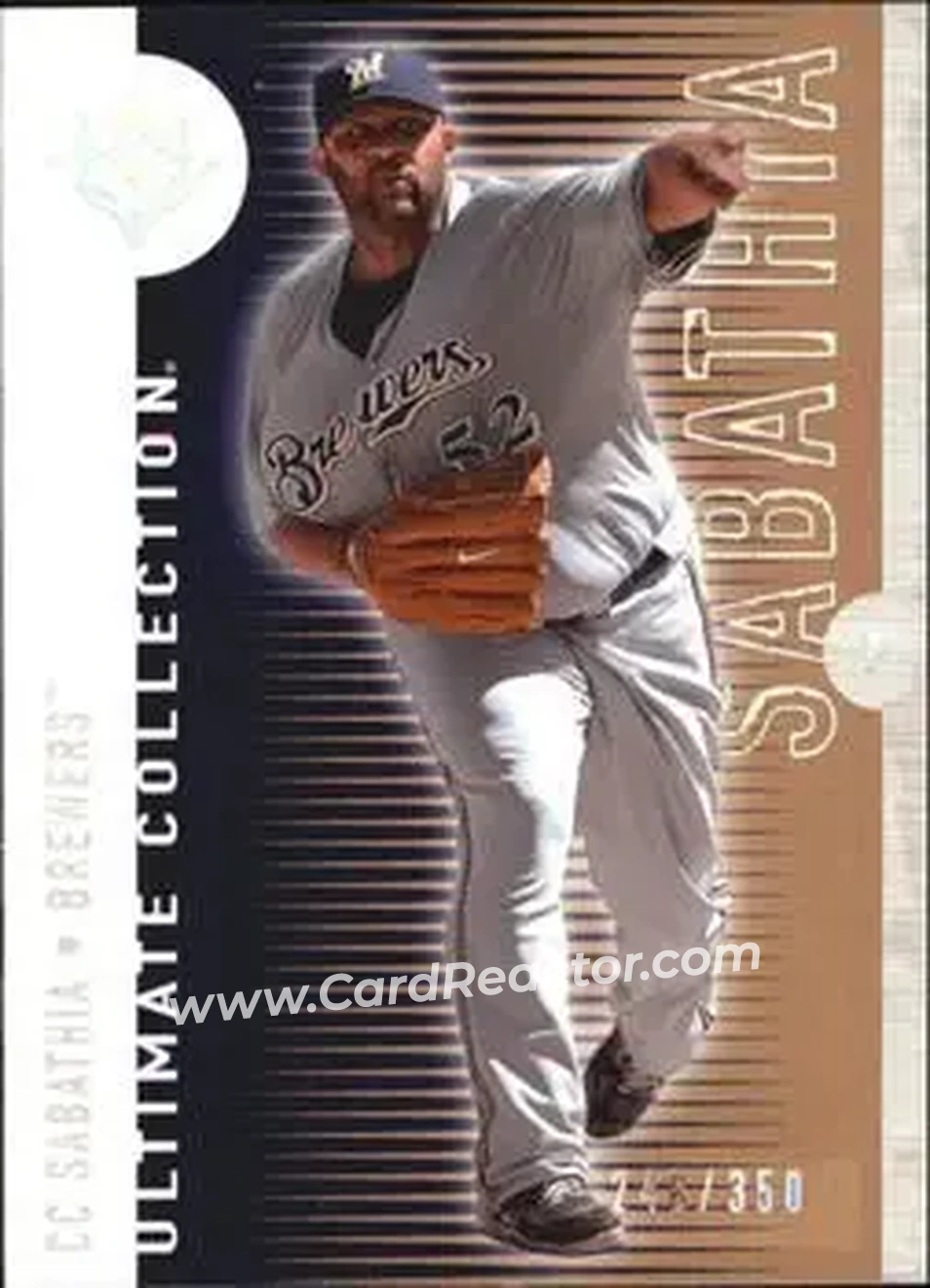 2008 Upper Deck Ultimate Collection #27 - CC Sabathia - Milwaukee Brewers - Front 2008 Upper Deck Ultimate Collection #27 - CC Sabathia - Milwaukee Brewers - Front