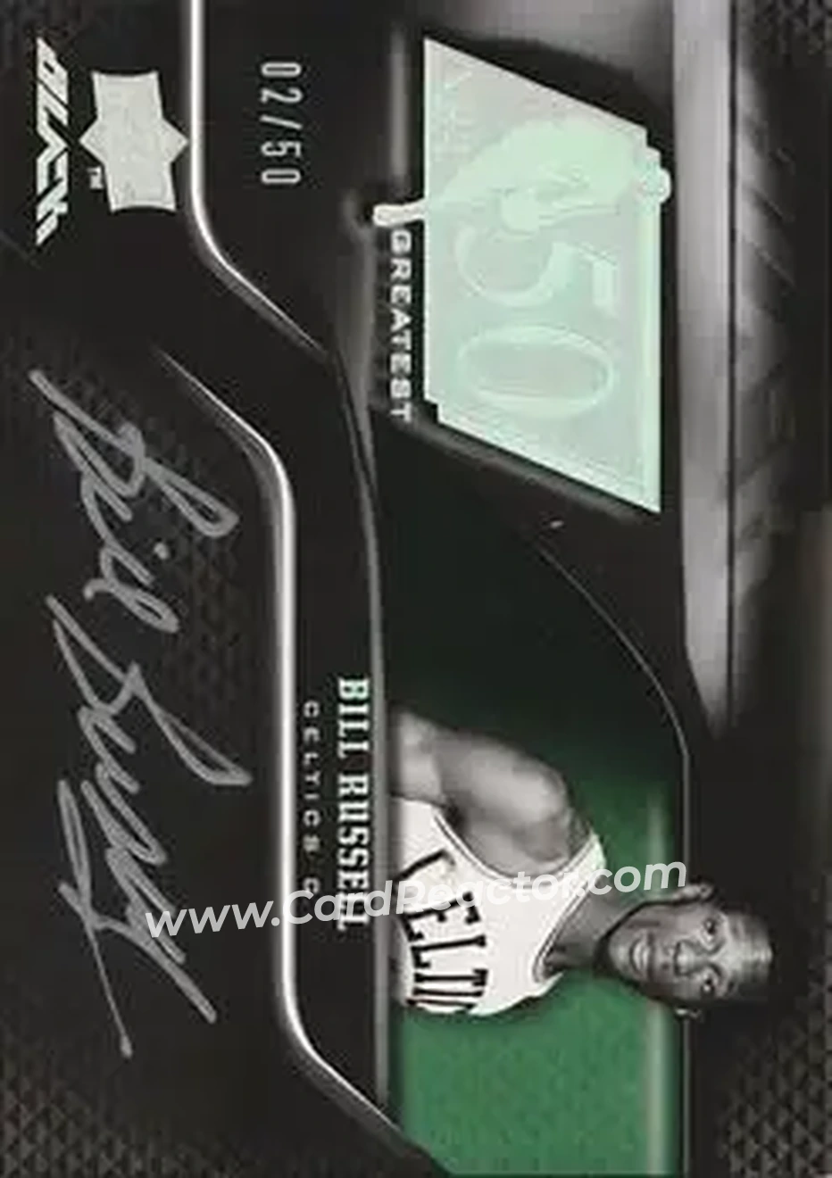 2008-09 UD Black - 50 Greatest Autographs #50AU-BR - Bill Russell - Boston Celtics - Front