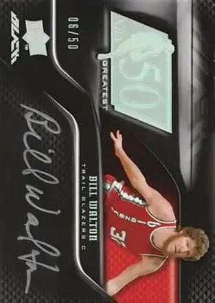 2008-09 UD Black - 50 Greatest Autographs #50AU-BW - Bill Walton - Portland Trail Blazers