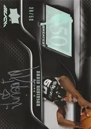 2008-09 UD Black - 50 Greatest Autographs #50AU-DR - David Robinson - San Antonio Spurs